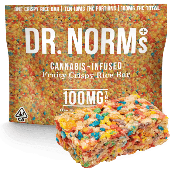 Dr. Norms Cannabis Infused Fruity Crispy Rice Bar 100mg THC - Cancun Weed Dispensary delivery